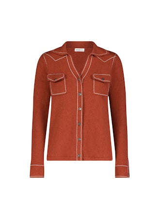 Minnie Rose Cotton Cashmere Top Switch Button Down