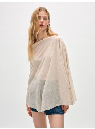 White + Warren Linen Gauze Two Way Topper