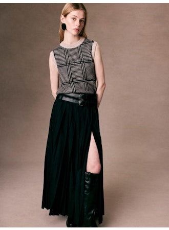 White + Warren Cashmere Brushed Houndstooth Shell