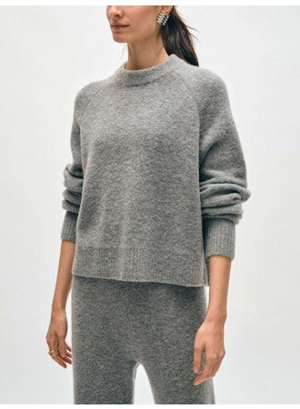 White + Warren Boucle Cashmere Blend Sweatshirt
