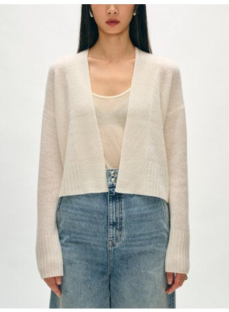 White + Warren Cashmere Featherweight Open Cardi