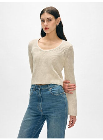 White + Warren Organic Scoopneck Sweater