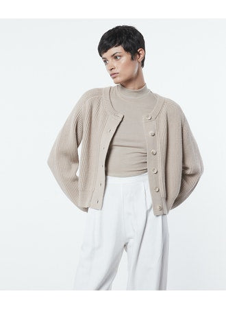 Enza Costa Chunky Cotton Cashmere Cardigan