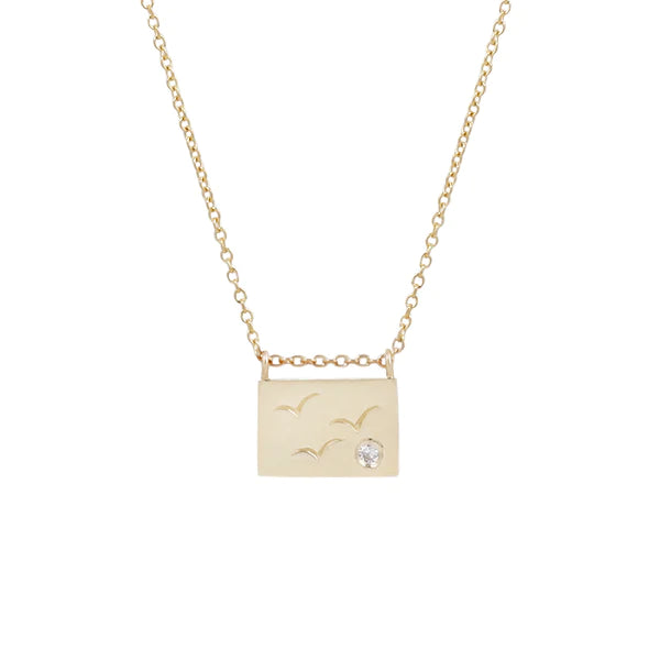 Aili Birds Postcard Necklace