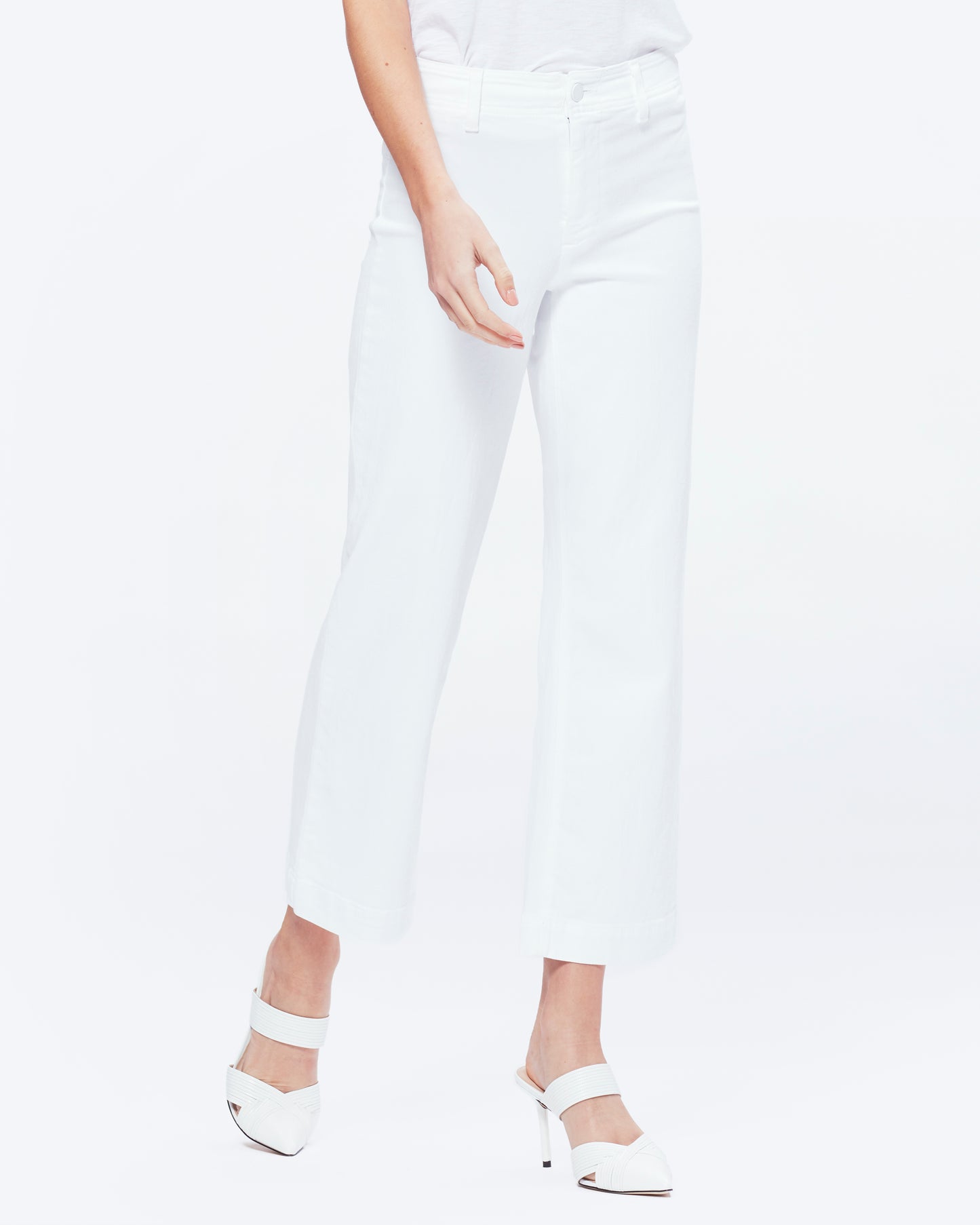 Paige Clean Front Nellie Culotte - Crisp White