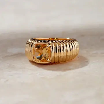 LUV AJ The Elizabeth Cushion Ring- Citrine