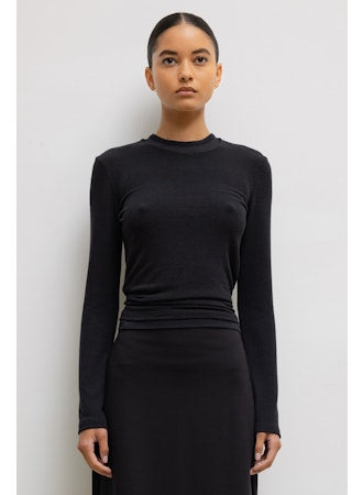 Leset Lauren Slim Fit Long Sleeve Top - Black