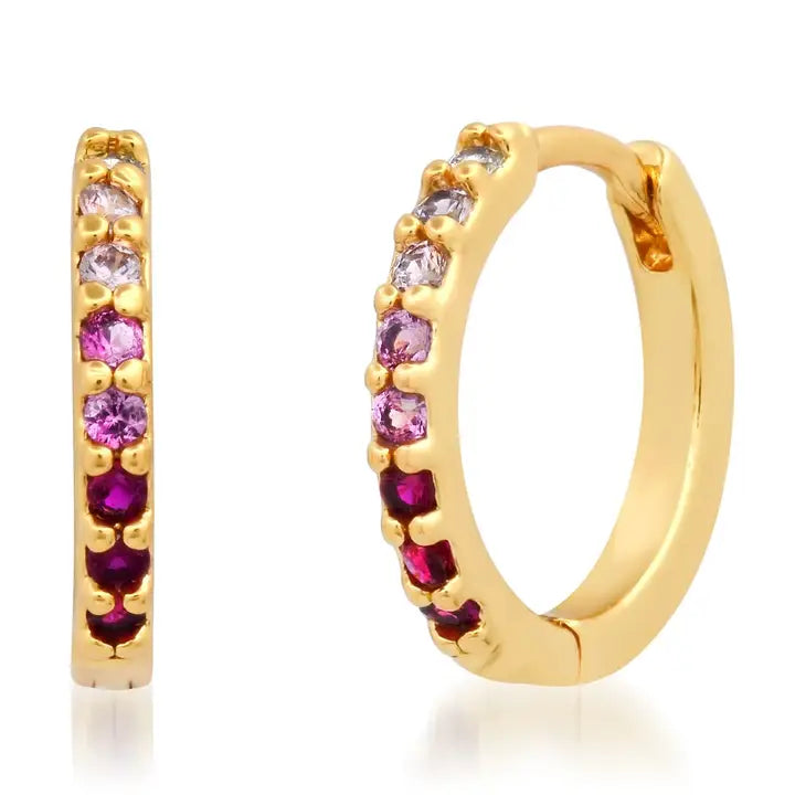 Tai Ombre Pave CZ Huggies