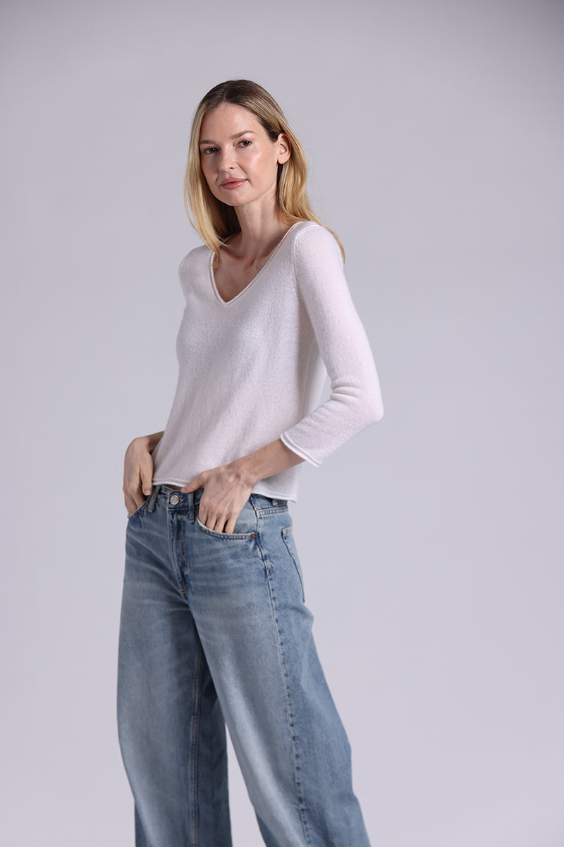 Minnie Rose Southern Cashmere V-Neck