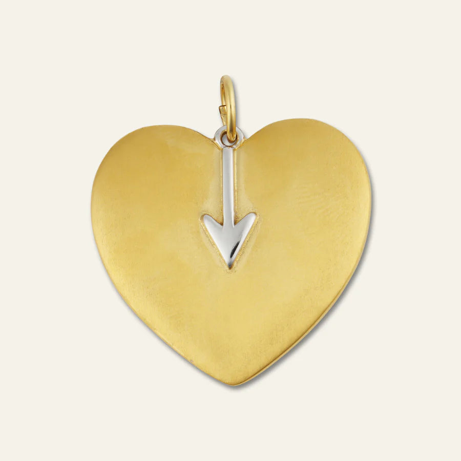 Hart Arrow Heart Charm + Gold Chord