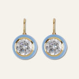 Hart Blue Enamel Bezel Earrings