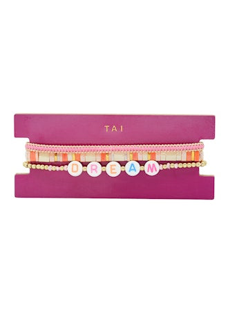 Tai Set of 3 Beaded Bracelets - Love