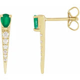 Diamond Aupair Emerald Diamond Dagger Studs