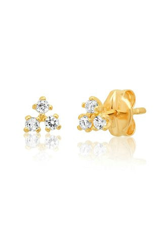Tai Fine 14K Gold and White Topaz Cluster