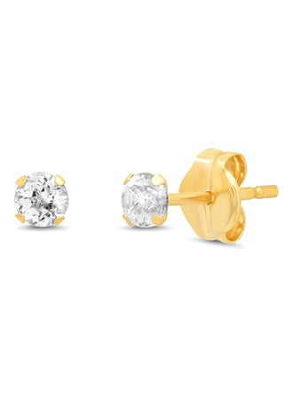 Tai 14k White Topaz Studs