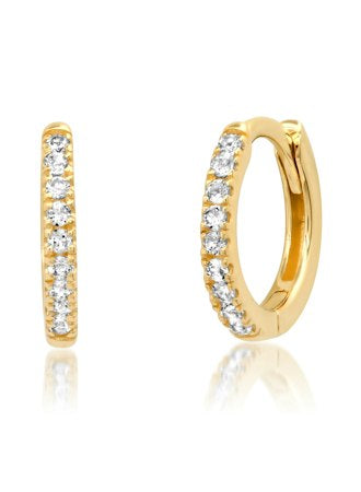 Tai Fine 14k Pave White Sapphire Click Huggie - 10mm