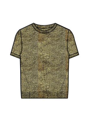 Minnie Rose Metallic Print Crew Tee - Gold