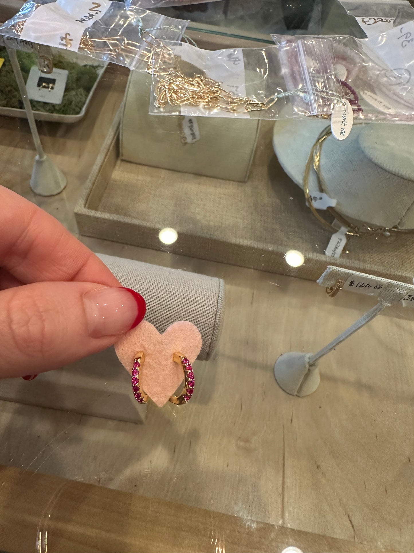 Marit Rae Pink Pave Huggies