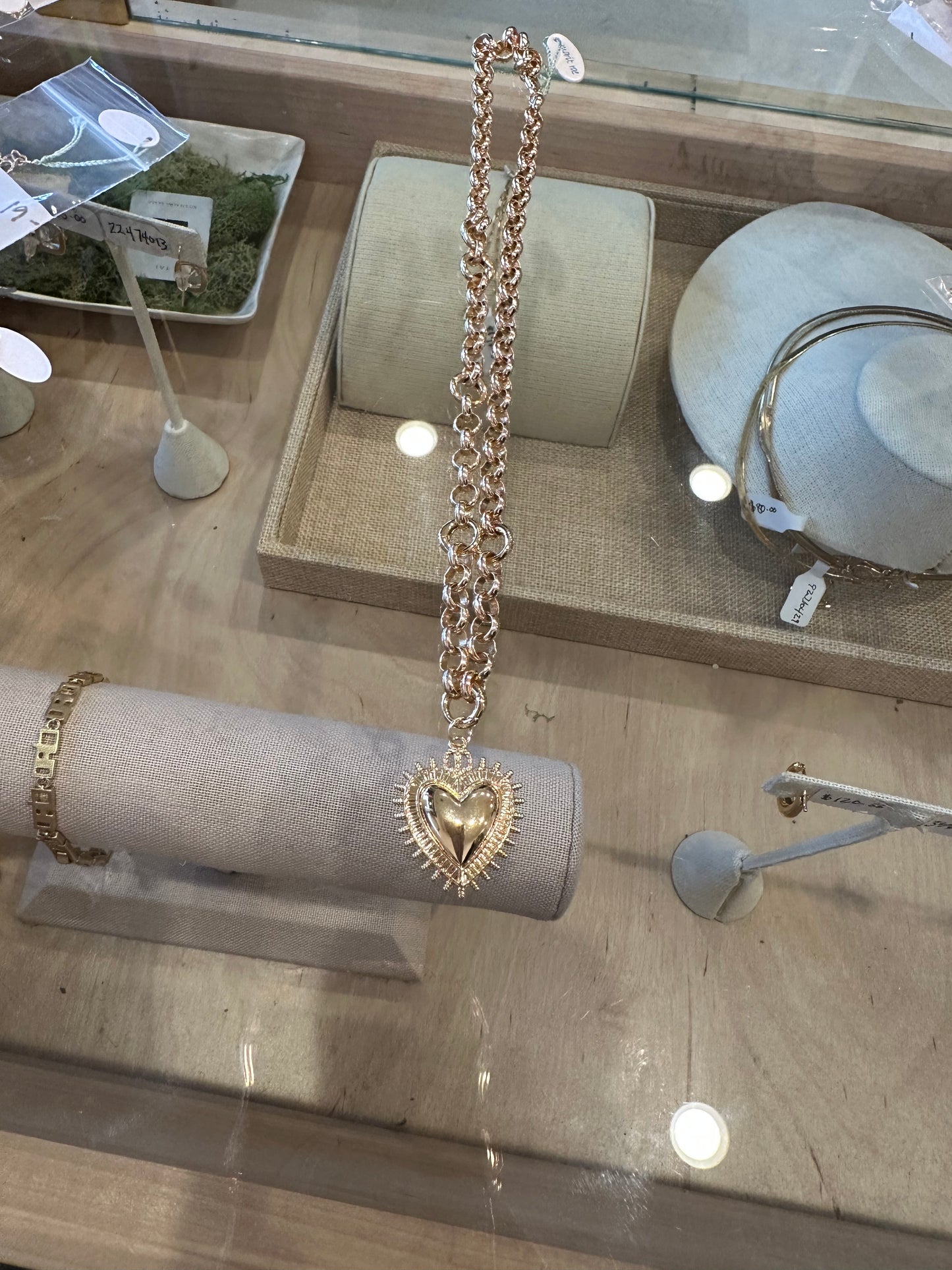 Marit Rae Rollo Chain w/ Gold Heart Charm Necklace