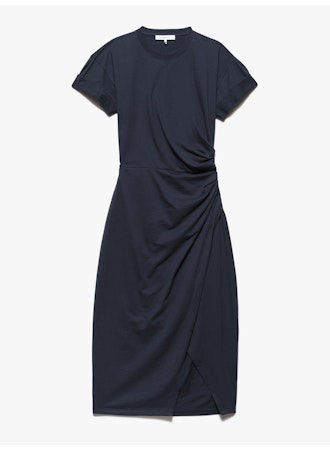 Frame Faux Wrap Midi Dress - Navy