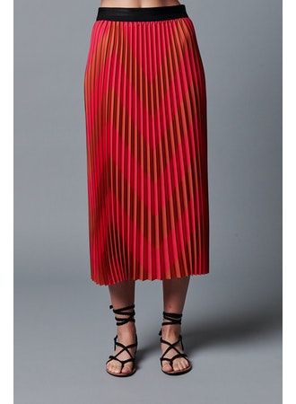 Le Superbe Chevron Pleated Skirt