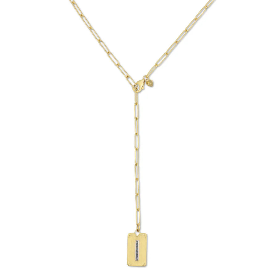 Hart Long Link Lariat Necklace with Carpe Diem Charm