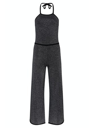 Minnie Rose Lurex Halter Jumpsuit