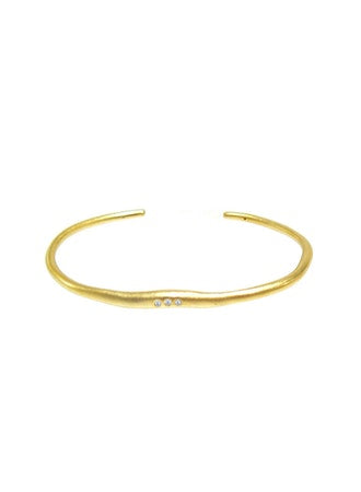 Tai Vintage Gold CZ Cuff Bracelet
