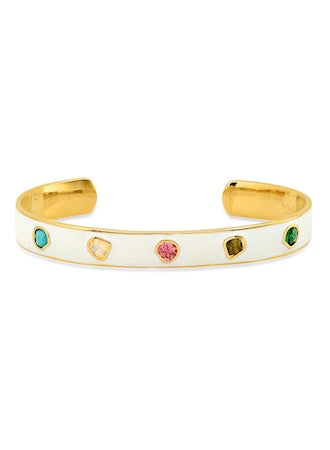 Tai Enamel Cuff Bracelet w/ Stones