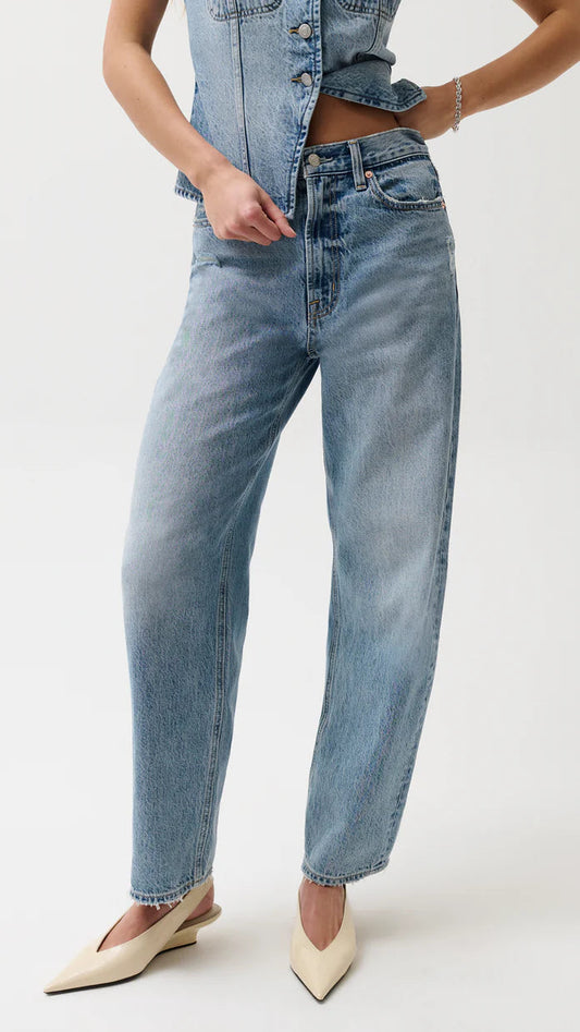 Pistola Wes High Rise Barrel Jean - Blue Cloud