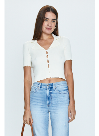 Pistola Tereza Short Sleeve Top - Ivory