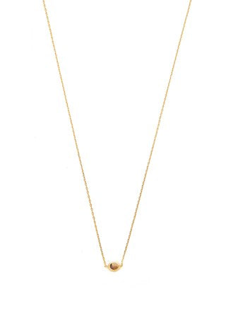Tai Simple Gold Chain Necklace With Mini Glass - Smoky Topaz