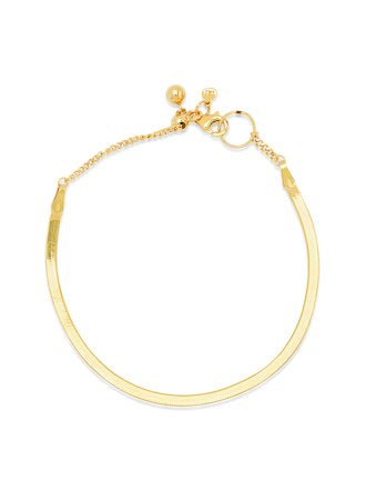 Tai Simple Gold Vermeil Herringbone Chain Bracelet