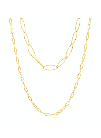Tai Gold Vermeil Double Link Mixed Chain Necklace