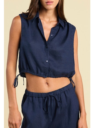 Trovata Birds of Paradis Ivy Top - Navy