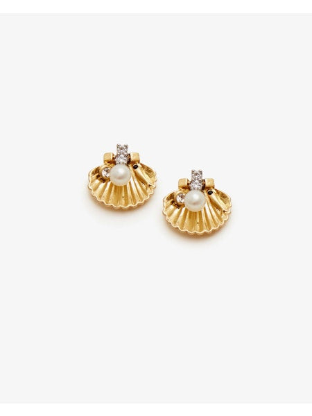 Clare V. Scalloped Stud Earrings