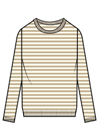 Minnie Rose Supima Cotton Cashmere Striped Crew Neck L/S