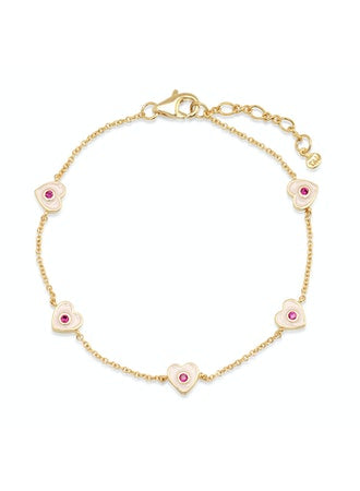 Tai Heart Enamel Chain Bracelet