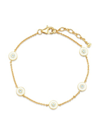 Tai Circle Enamel Chain Bracelet
