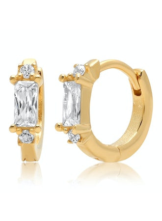 Tai Gold Vermeil Baguette Huggie Earrings