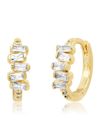 Tai Huggie with Bezel Set Pear Charm