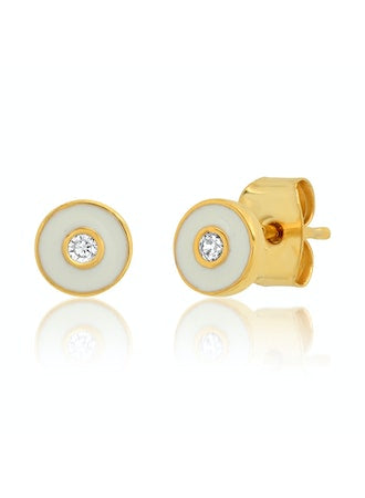 Tai Enamel Circle Stud
