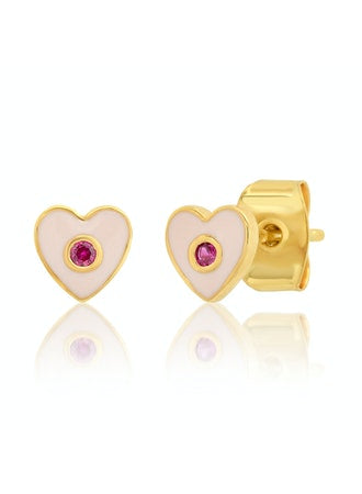 Tai Enamel Heart Studs