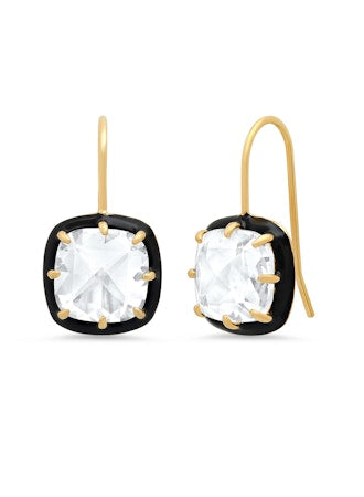 Tai Square Shaped CZ Dangle with Enamel Bezel