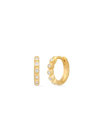 Tai Huggies with Round CZ Accents
