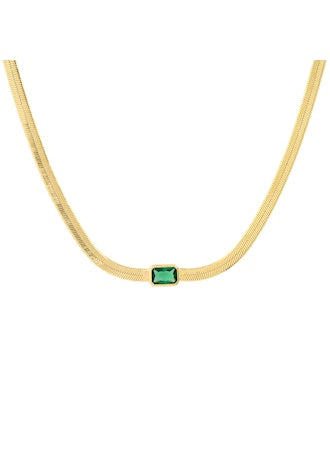 Tai Snake Chain Necklace with Stone