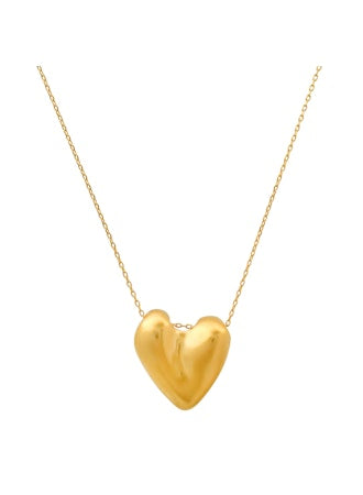 Tai Gold Abstract Puffy Heart Necklace