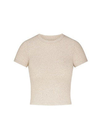 Eterne Chloe Short Sleeve Baby Tee - Oatmeal