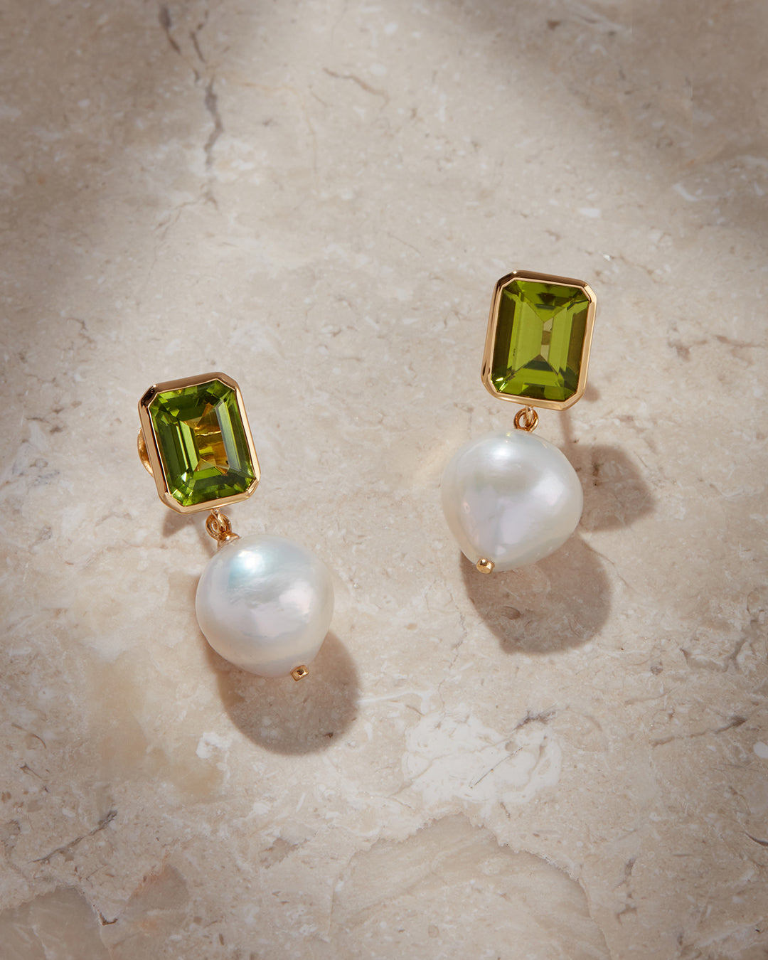 LUV AJ Peridot Pearl Studs