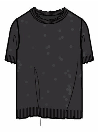 Minnie Rose Sequin Frayed Edge Tee